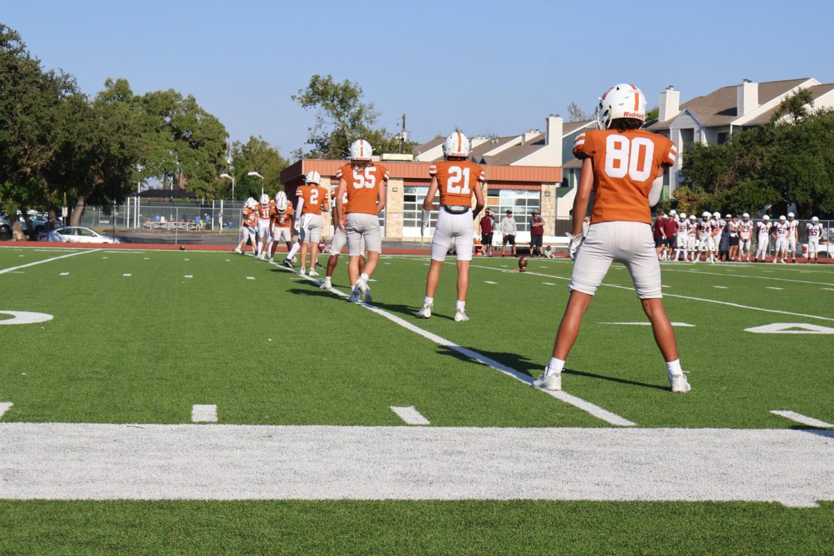 Ready to start the game the Warrior special teams unit lines up for the opening kickoff. The Warriors went into the day with a record 6-2 and determined to fight for a Freshman division playoff spot.