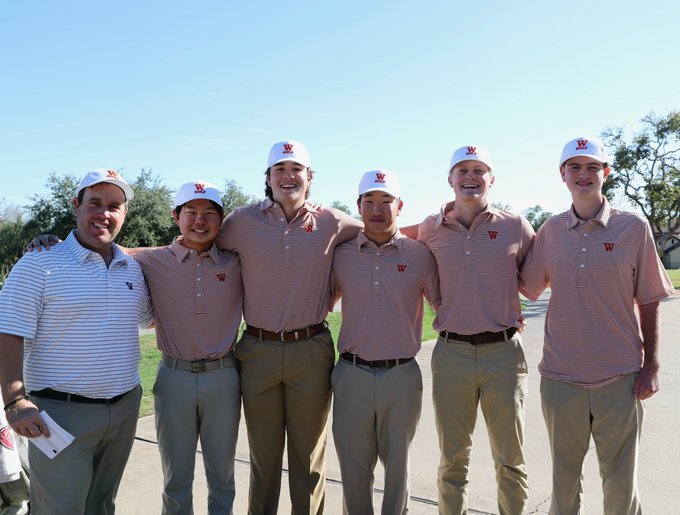 Ryan Lee '25, Austin Skierski '25, Jonathan Kim '24, Luke Hagan '23, and Jake Bialek '23 prepare to compete. 